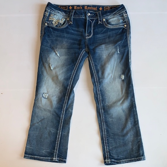 Rock Revival Pants - Rock Revival Jaylyn Capri Jean Size 29